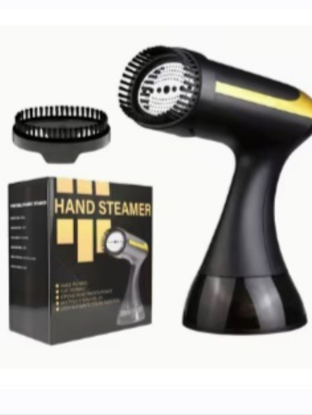 Handheld Fabric Steamer - Black & Yellow